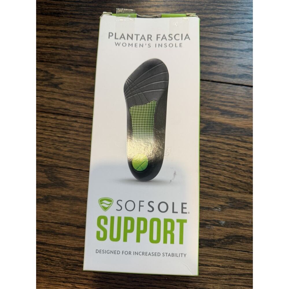 Sofsole Support Plantar Fascia Insole Female Sz 5-11 One Pair New In Box